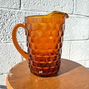 Vintage Colony Whitehall amber glass pitcher